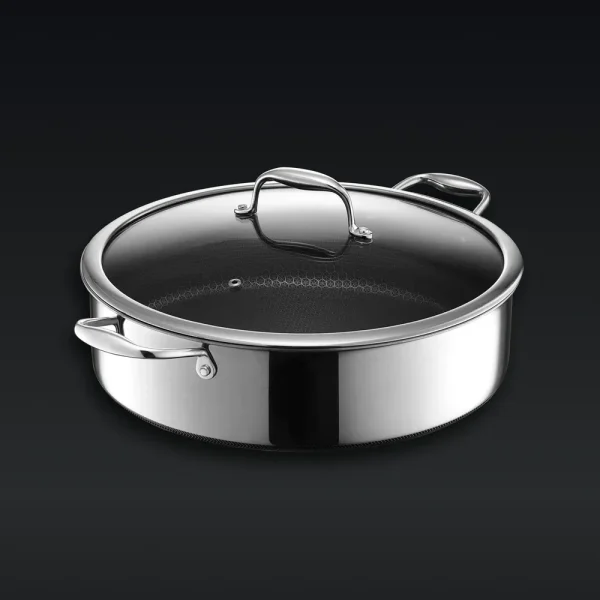Hybrid Deep Sauté Pan/Chicken Fryer with Lid, 7-Qt