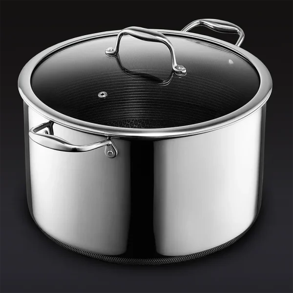 Hybrid Stock Pot with Lid, 12-Qt