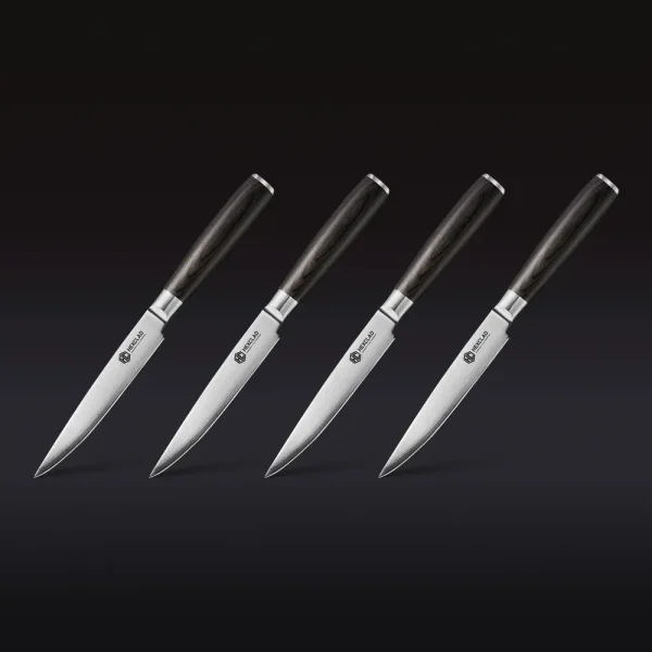 Damascus Steel Steak Knife Set, 4-pc (Espresso)