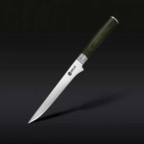 Damascus Steel Boning & Fillet Knife, 6" (Green)