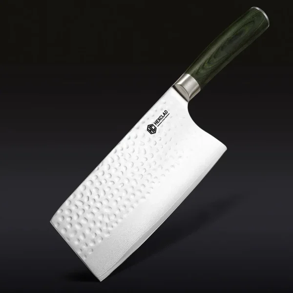Damascus Steel Cleaver, 7" (Green)